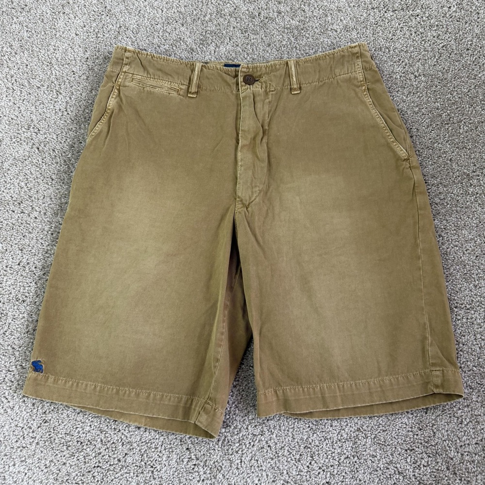 Y2K Abercrombie & Fitch Chino Shorts Mens 32 Beige Cotton Hong Kong Casual